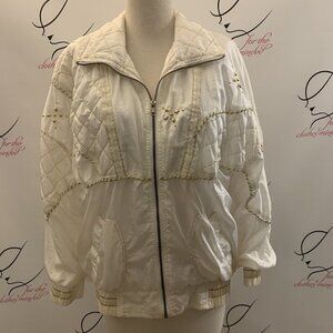 VTG 1980's.LaCosta Spa SZ S Billowy "Parachute Cloth" Embellished Bomber Jkt.DD